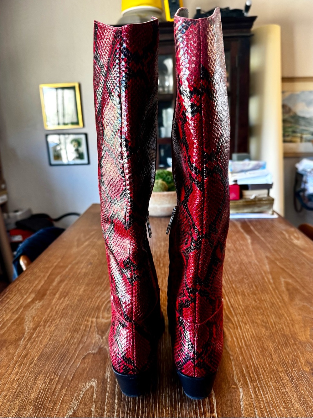 NEW Franco Sarto red+black snake Billie western boots 8 - Picture 5 of 13